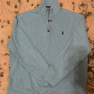 Ralph Lauren Light Blue Quarter-Zip Sweater